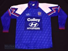 2003/04 Cumbran Town Home football shirt size 42/44” in blue and white, Classic, long sleeve, No