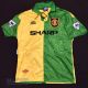 1992/94 Manchester United Third football shirt size L, in yellow and green, Umbro, short sleeve, - Image 1 of 4