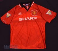 1994/96 Manchester United Home football shirt size medium, in red, Umbro, short sleeve, with 1993-94