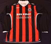 2000s Bohemian FC Home football shirt size XXL, in black and red, Umbro, long sleeve