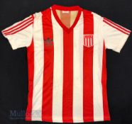 1980/90s Estudiantes Home football shirt size 42”, Adidas, in red and white, short sleeve, badge