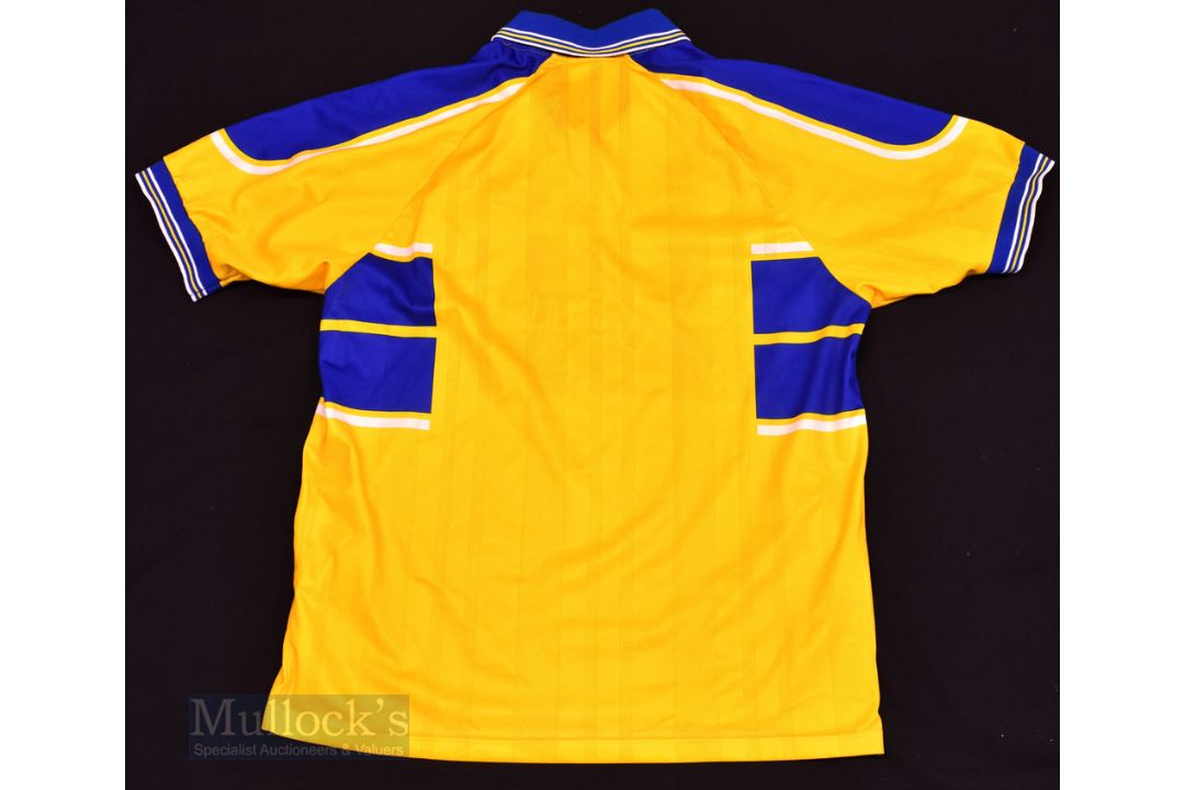 1999/01 Barry Town United Home football shirt size L, in yellow and blue, Errea, short sleeve - Image 2 of 3