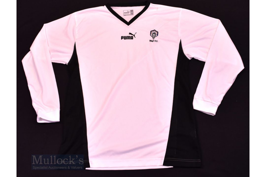 Rhyl FC Home football shirt size XXL in white and black, Puma, long sleeve - Image 1 of 2