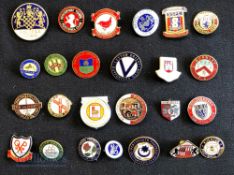 Collection of 25x English Premier and football league club enamel badges, 1970s to 2020s to