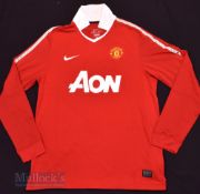 2010/11 Manchester United Home football shirt size large, in red, Nike, long sleeve