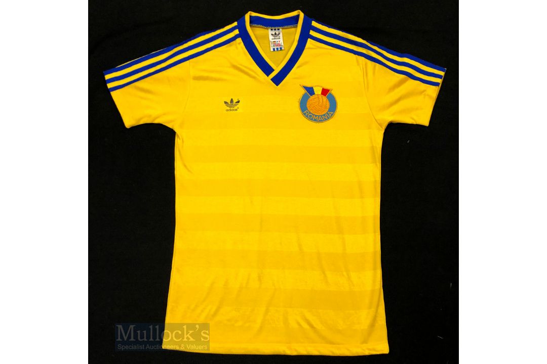 c1980s Romania International Home football shirt size small, Adidas, made in West Germany, - Image 1 of 2