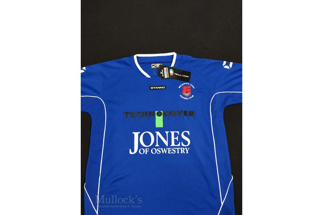 Welshpool Town Home football shirt size M/L, in blue and white, Stanno, short sleeve - Image 2 of 2