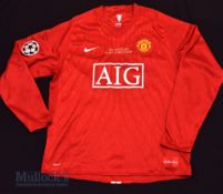 2008 Champions League Final Manchester United football shirt in red, M.U, size XL, ‘Final Moscow