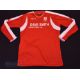 Newtown AFC Home football shirt size XXL, in red, long sleeve, Macron, with League badges to - Image 1 of 2