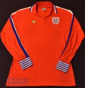 1974/81 England International Away football shirt large size, in red, Admiral, long sleeve