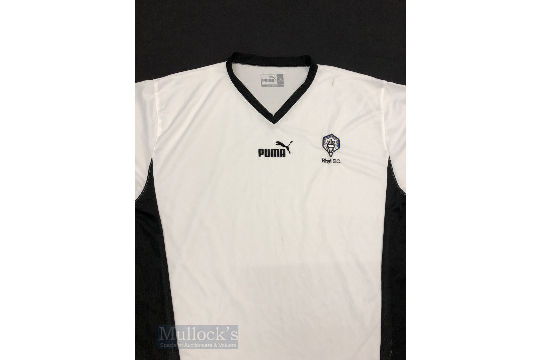 Rhyl FC Home football shirt size XXL in white and black, Puma, long sleeve - Image 2 of 2
