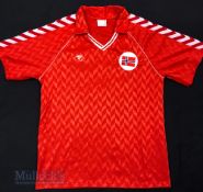 1986/88 Norway International Home football shirt size XL 8/9, Hummel, in red and white, stitched
