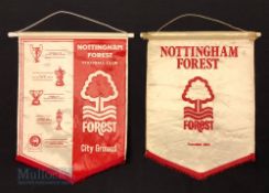 1980s Nottingham Forest Football Pennants (2) 1 Forests Honours Pennant and a silk fronted Forest
