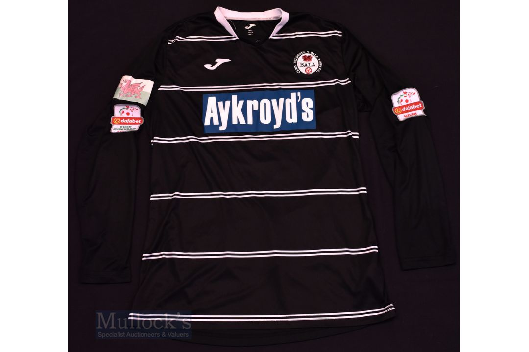 Late 2000s Bala Town football shirt size L, in black, long sleeve, Joma, with league badge to - Image 1 of 3