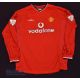 2000/02 Manchester United Home football shirt size L 43”, in red, Umbro, long sleeves, with league - Image 1 of 2