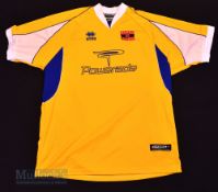 2003/04 Barry Town Home football shirt size XXL, in yellow and blue, Errea, short sleeve
