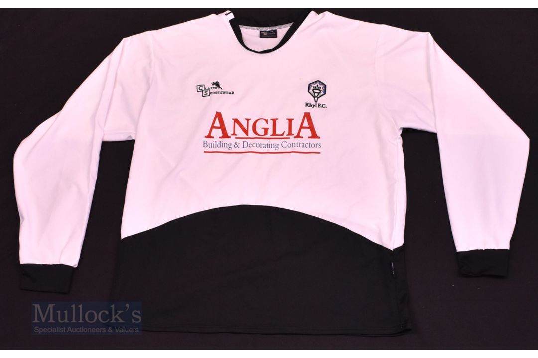 2006/08 Rhyl FC Home football shirt size L, in white, long sleeve, Classic Sports - Image 1 of 2