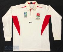 2003 Rugby World Cup England Rugby shirt in white, size XL, Nike, long sleeve