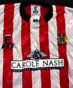 Altrincham FC Home football shirt size 42/44” EN-S, in red and white stripes, short sleeves