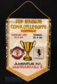 1984 Manchester United v Juventus European Cup Winner Cup Pennant Coppa Delle Coppe Semi Final 11.
