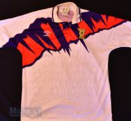 1991/93 SFA Scotland Away football shirt size large, white and red, Umbro, short sleeve