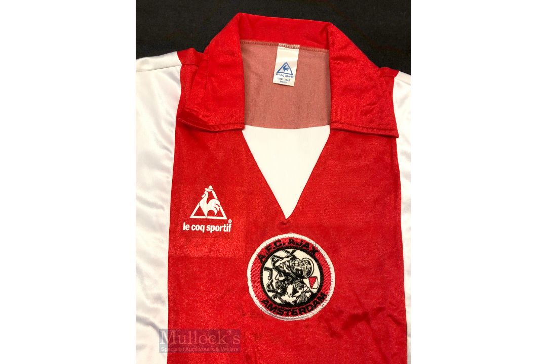 1981/82 AFC Ajax Home football shirt size 4/5 mens (adult), Le Coq Sportif, in red and white, made - Image 2 of 2
