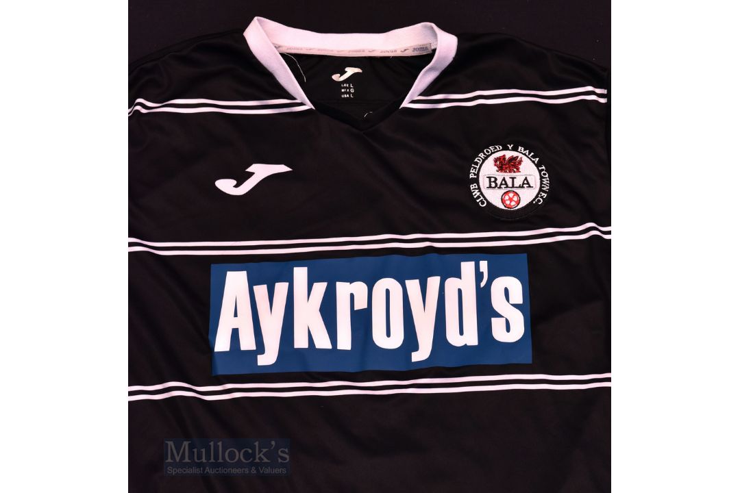 Late 2000s Bala Town football shirt size L, in black, long sleeve, Joma, with league badge to - Image 2 of 3