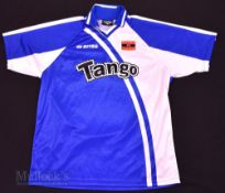 2001/03 Barry Town Away football shirt size XXL, in white and blue, Errea, short sleeve