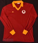 1984/85 AC Roma Home football shirt size large (adults), Kappa, in Maroon, long sleeve, Made in