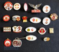 Collection of 19x +2 fob part Manchester United football club badges, a mixture of enamel and