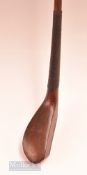 Unlisted Bolton Maker longnose dark stained beech wood play club c1885 – head measures 5.5