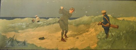 Hassall, John (1868-1948) – period chromolithograph golfing scene - titled 