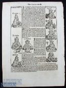 Germany - Single Leaf from The Nuremburg Chronicle This is fine leaf from the original larger