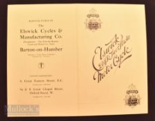 The Elswick 2½ HP Two-Stroke Motorcycle, circa 1913. A 4-page Brochure illustrating and detailing