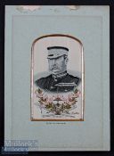South Africa - Boer War Woven Silk Stevengraph 1900 Portrait of General Buller with legend 