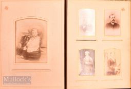 c1888 Leather Album of Cabinet and Carte de Visite Cards Presented by St Matthews Church 1888