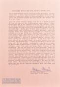 WWII Nazi Germany – Lt Gen Hans Baur (1897-1993) Signed Typed document an extract from Book by