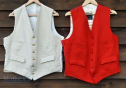 Vintage Clothing - Gents Foxley Pure Wool Hunting Waistcoat red wool fronted with silk back, By