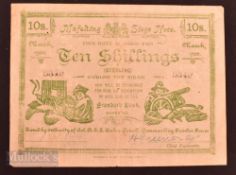 Siege of Mafeking Boer War 1899-1900 an emergency10 Shilling Mafeking Siege. Note 