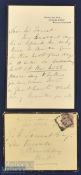 Autograph – Frederick Roberts (1832-1914) Handwritten Letter on headed paper with envelope.
