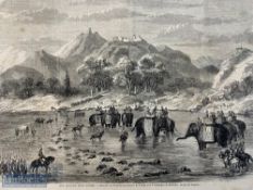 India & Punjab – Maharaja of Kashmir Meeting Governor of Punjab Engraving - a large French engraving