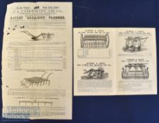 Larkworthy & Co, Worcester circa 1865 Handbill - Ploughs and Harrows and Shuffle Drags, each