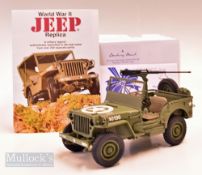 Danbury Mint Diecast World War II Jeep Replica 1:16 with original box and certificates in good