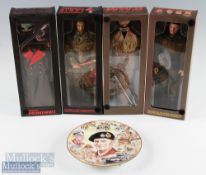 2xWWII Action Figures featuring Bernard Law Montgomery and Desert Fox Erwin Rommel, both complete in