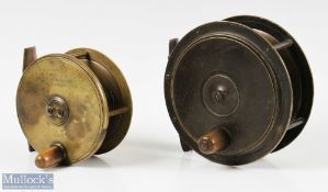 2x interesting Brass Salmon Fly Reels: 4.5