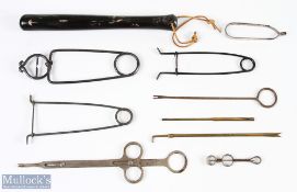 Interesting collection of Pike and Eel Gags, Disgorgers, Tweezers and Priest (10) scarce Allcock 