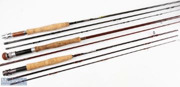 Fladen Vantage Carbon brook fly rod 7' 3pc line 3# alloy/carbon uplocking reel seat, lined stripping
