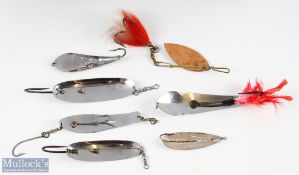 Collection of American Deep Sea Fishing Lure Spoons (7) - Florida Fishing Tackle MFG 