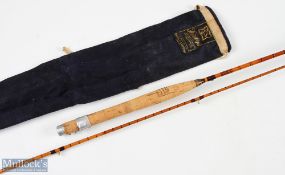 J A Walker The Aln Rod Works Alnwick Split Cane Brook Fly Rod, 7' 2pc, brass collar, alloy sliding