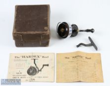 Early Hardy Bros Alnwick, The Hardex No.1 Mk.1 threadline spinning reel c1937 - has a broken